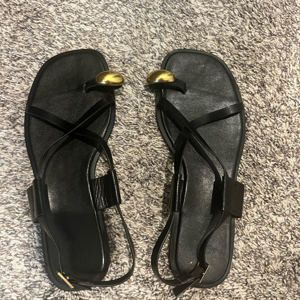 Black and Gold Women's Sandals
